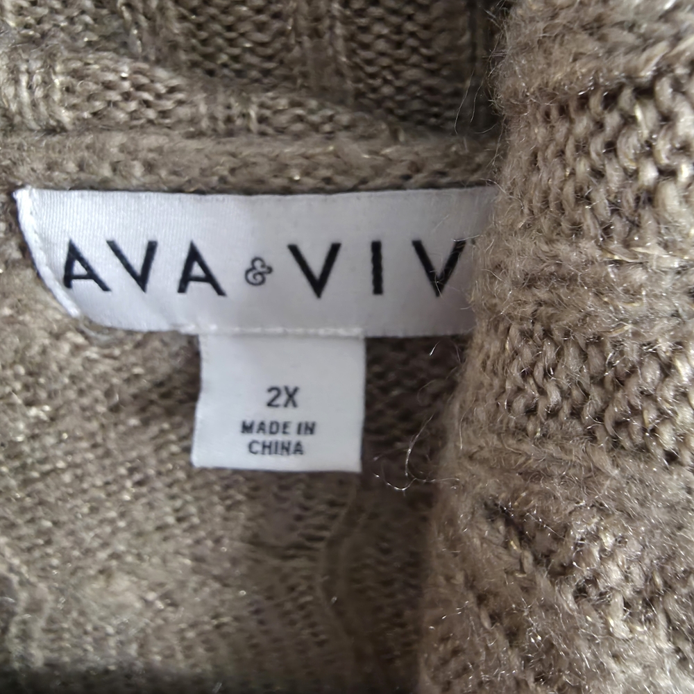 Ava & Viv Beige Cable Knit Cardigan - Picture 4 of 4